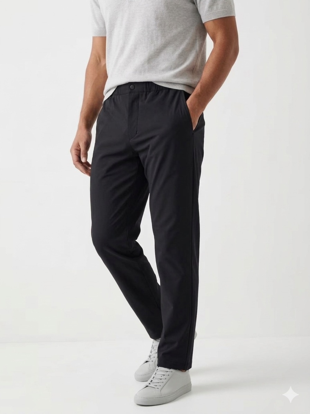 Calvin Klein Black Elastic Waist Pull-On Casual Performance Pants Joggers XL 587